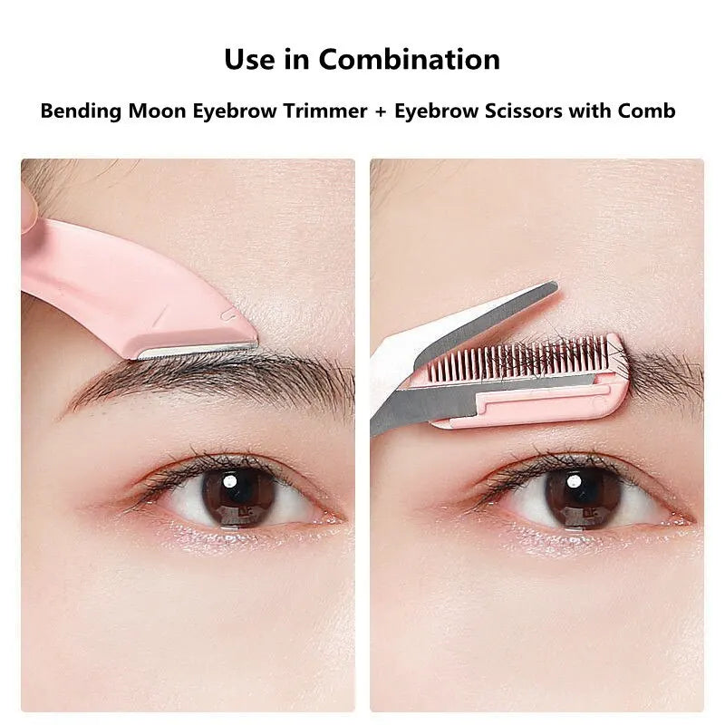 Eyebrow Trimming Knife Face Razor For Women Professional Eyebrow Scissors With Comb Brow Trimmer Scraper Accessories