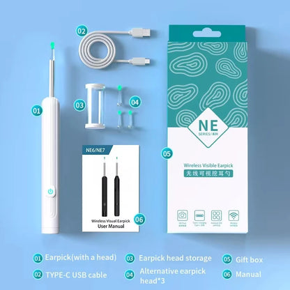 Intelligent Visual Ear Digger Children and Adults Ear Picking Stick with Light Waterproof and Washable USB Charging Convenient