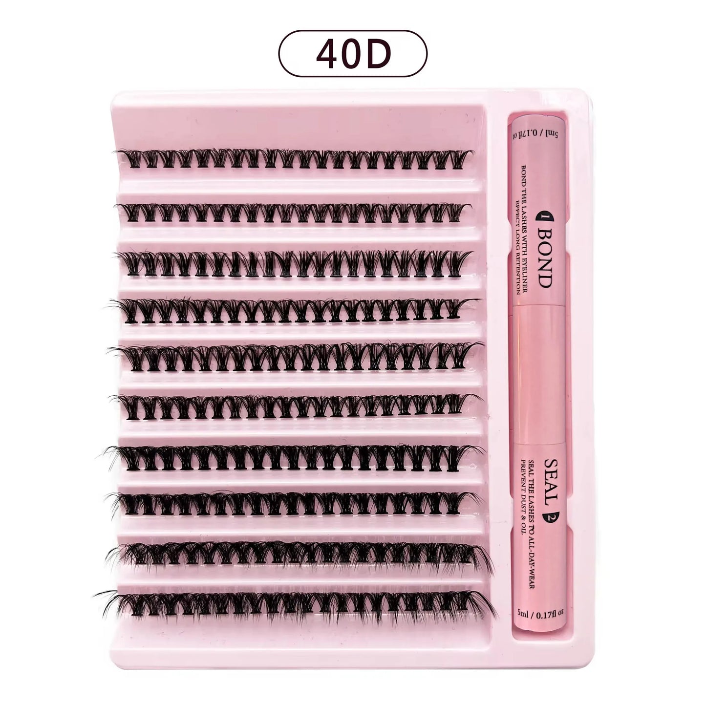 Lashes Clusters Set Extensions Kit Fake eyelashes Mix Lash Clusters with Lash Bond Seal and Lash Applicator Tool Makeup