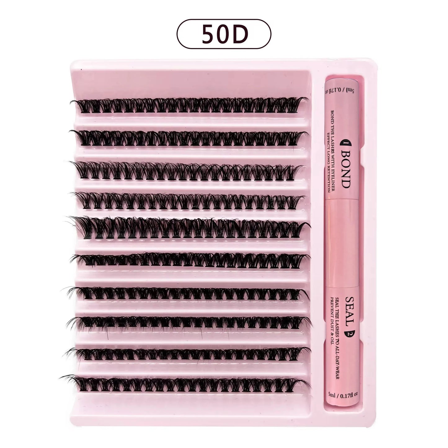 Lashes Clusters Set Extensions Kit Fake eyelashes Mix Lash Clusters with Lash Bond Seal and Lash Applicator Tool Makeup