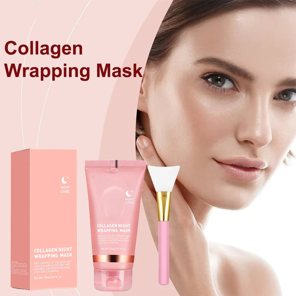 75ML Collagen Peel Off Face Mask Deeply Hydrating Moisturizing Night Wrapping Mask Cream Firming Skin Peel-off Facial Mask
